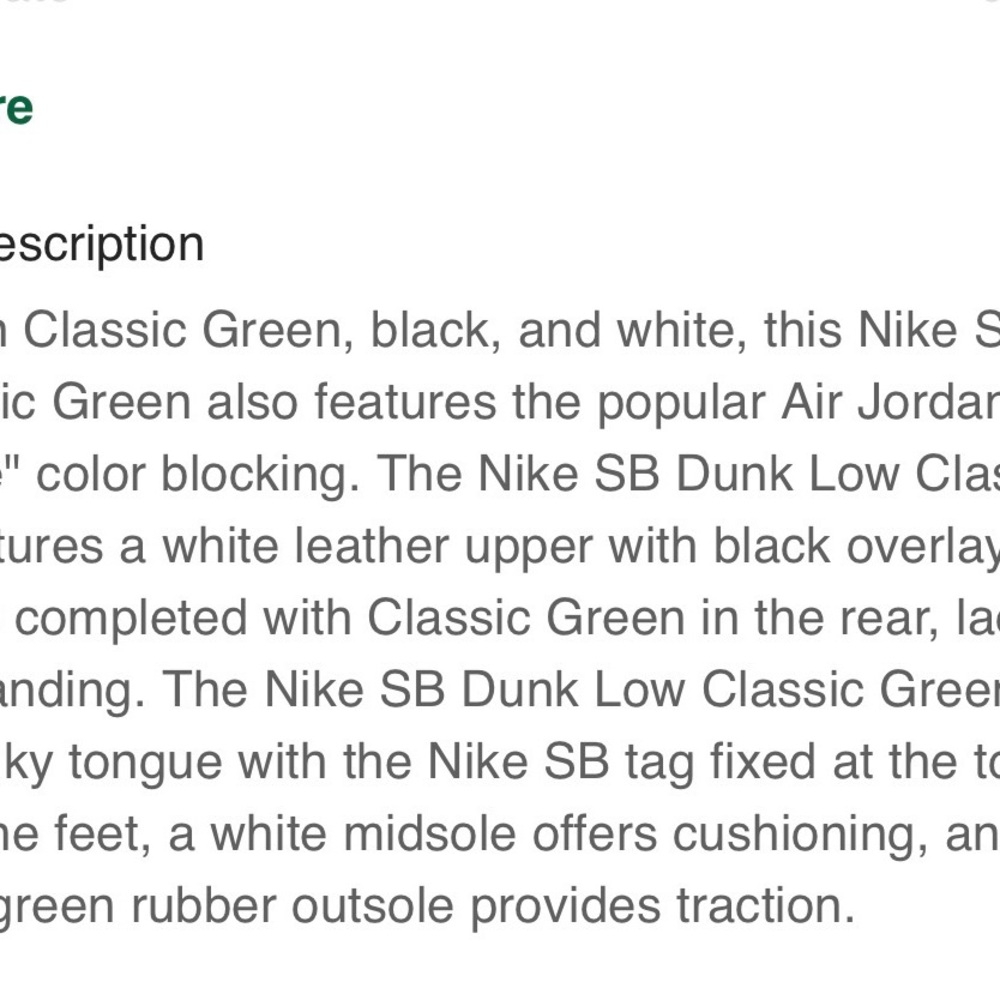 Nike Dunk Low-Top Sneakers - White, Black & Green - Picture 7 of 7
